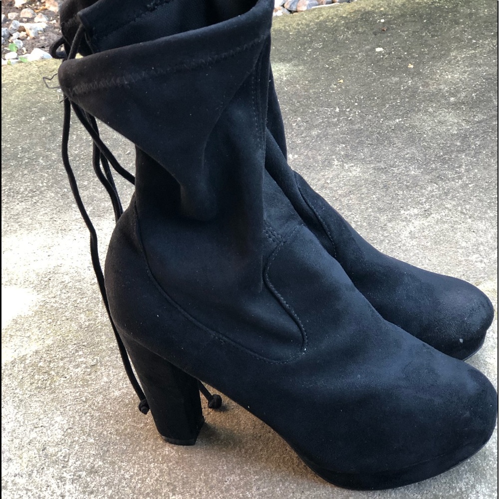 Cute Black Suede Booties